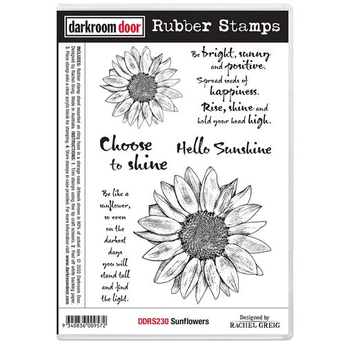Darkroom Door Sunflowers Rubber Stamp Set