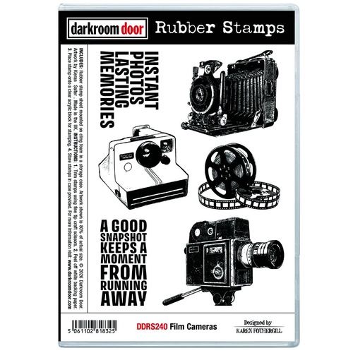Darkroom Door Rubber Stamp Set - Film Cameras
