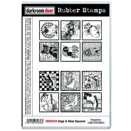 Darkroom Door Rubber Stamp Set - Dogs and Shoe Squares