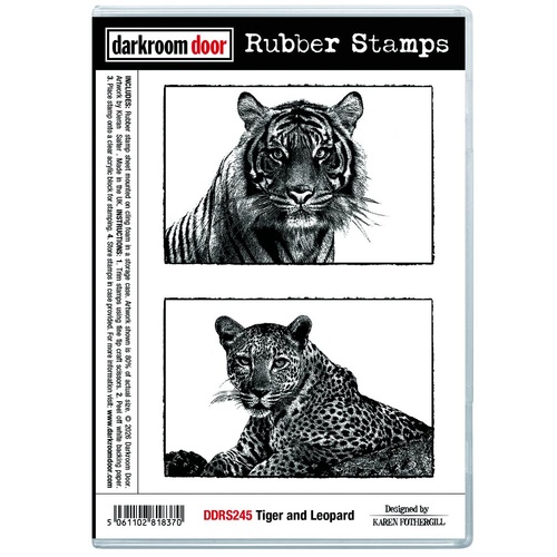 Darkroom Door Rubber Stamp Set - Tiger and Leopard