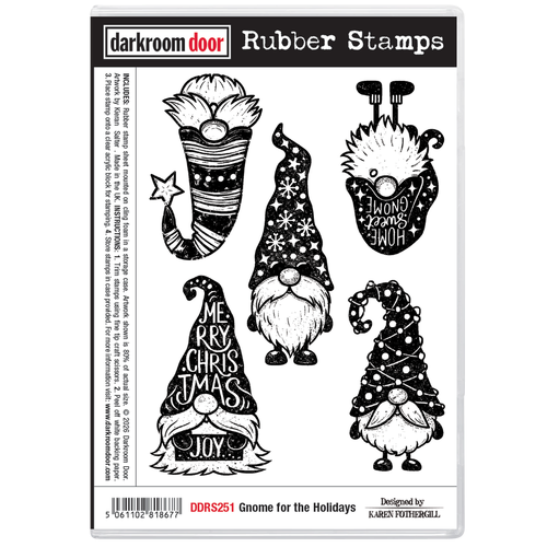 Darkroom Door Rubber Stamp Set - Gnome for the Holidays