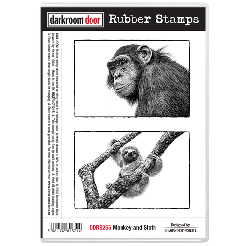 Darkroom Door Rubber Stamp Set - Monkey & Sloth