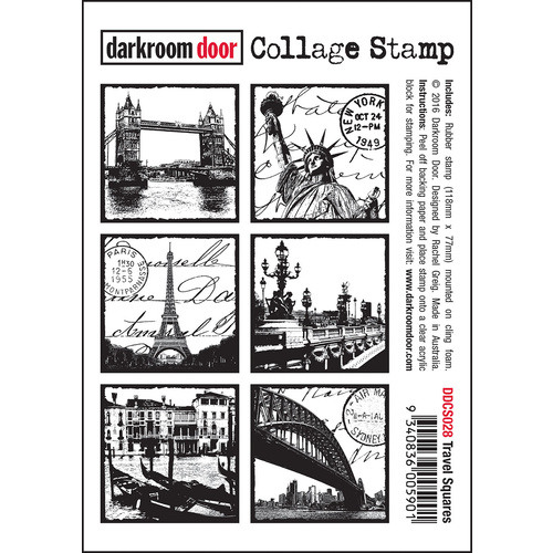 Darkroom Door Collage Stamp Travel Squares 