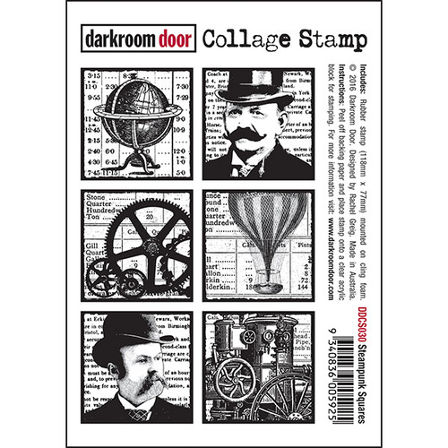 Darkroom Door Collage Stamp Steampunk Squares 