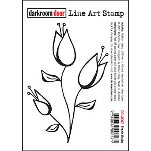 Darkroom Door Fresh Buds Line Art Stamp 