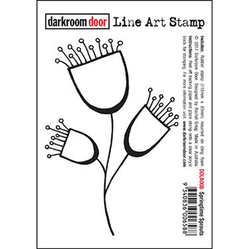 Darkroom Door Springtime Sprouts Line Art Stamp 