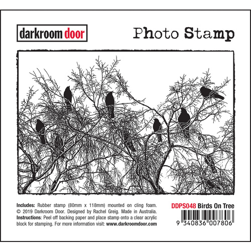Darkroom Door Photo Stamp Birds on Tree