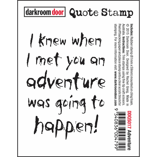 Darkroom Door Adventure Quote Stamp
