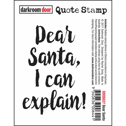 Darkroom Door Dear Santa Quote Stamp