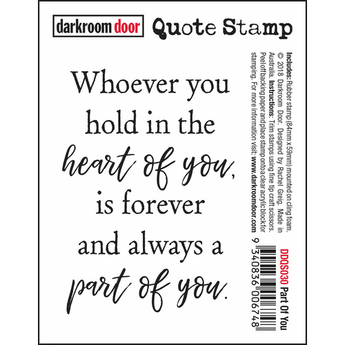 Darkroom Door Part of You Quote Stamp