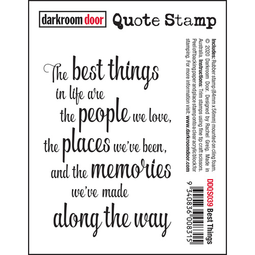 Darkroom Door Best Things Quote Stamp