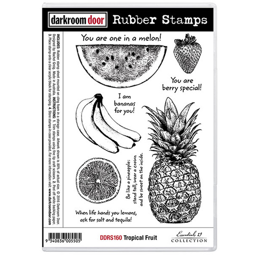 Darkroom Door Rubber Stamp Set Tropical Fruit 
