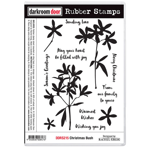 Darkroom Door Rubber Stamp Set Christmas Bush