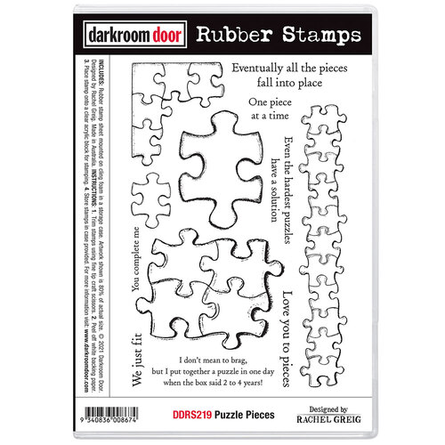 Darkroom Door Puzzle Pieces Rubber Stamp Set