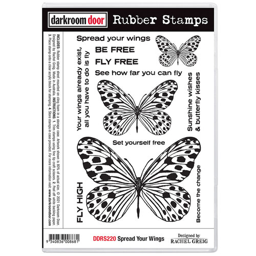 Darkroom Door Spread Your Wings Rubber Stamp Set