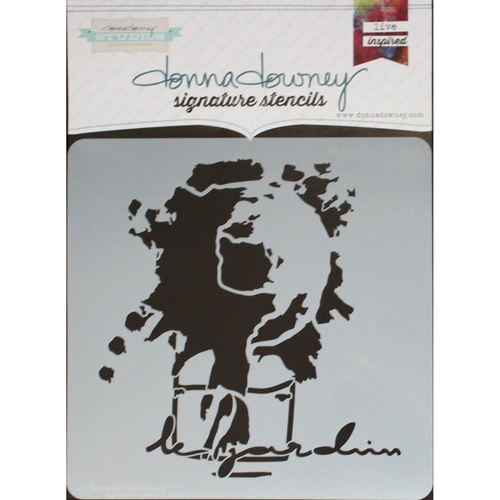 Donna Downey Signature Stencil 8.5x8.5" Le Jardin