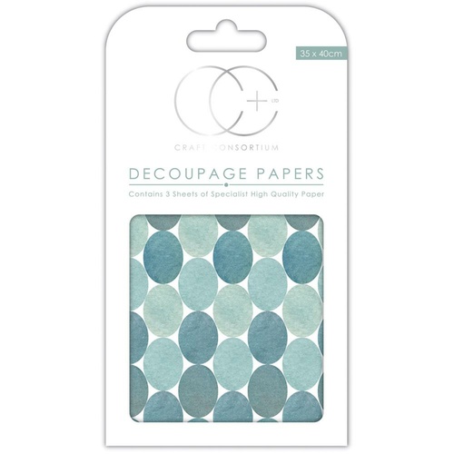 Craft Consortium Decoupage Paper Blue Dots