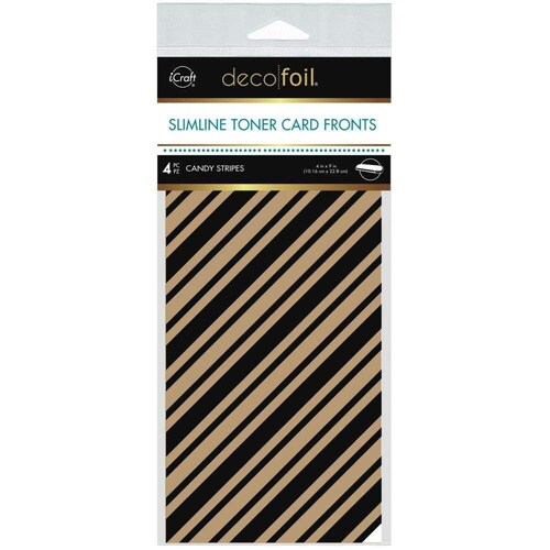 Icraft DecoFoil Slimline Toner Card Fronts - Candy Stripes
