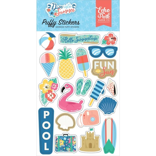 Echo Park Dive Into Summer Puffy Stickers