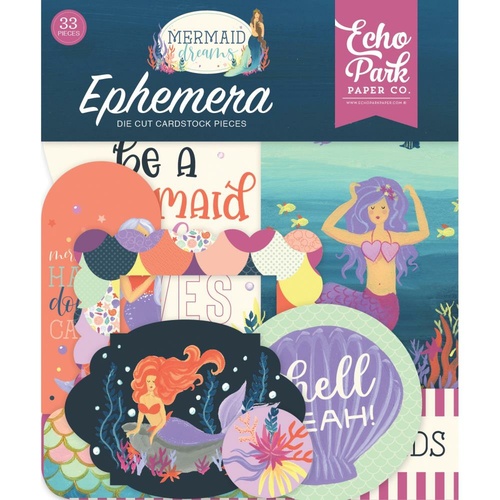 Echo Park Mermaid Dreams Ephemera Cardstock Die Cut Icons