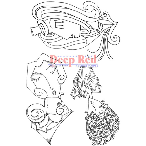 Deep Red Stamp Journaling Sketches #1