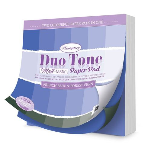 Hunkydory Duo Tone Paper Pad French Blue & Forest Fern
