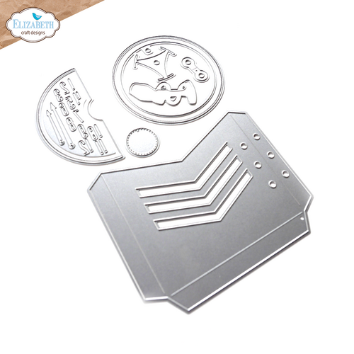 Elizabeth Craft Pocket set Chevron Circle Die