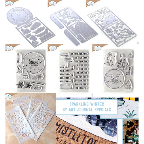 Elizabeth Craft Sparkling Winter Stamp, Die & Stencil Bundle