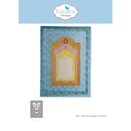 Elizabeth Craft Stitched Rectangles And Labels Die from the Beautiful Blooms Release