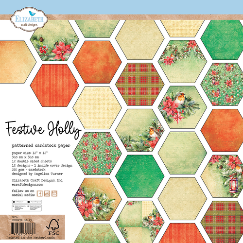 Elizabeth Craft Festive Holly Paper Pack from the Festive Holly Collection