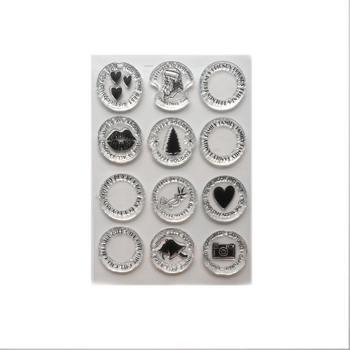 Elizabeth Craft Circles with Sentiments Stamp