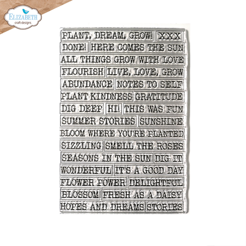 Elizabeth Craft Journal Phrases 5 Stamp Set from the In the Garden Collection