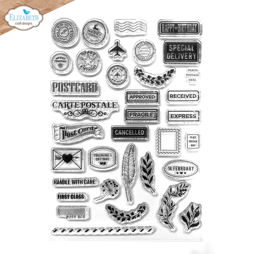 Elizabeth Craft Postcard Parts Stamp Set