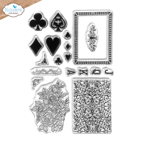 Elizabeth Craft Playing Card Collage Stamp Set