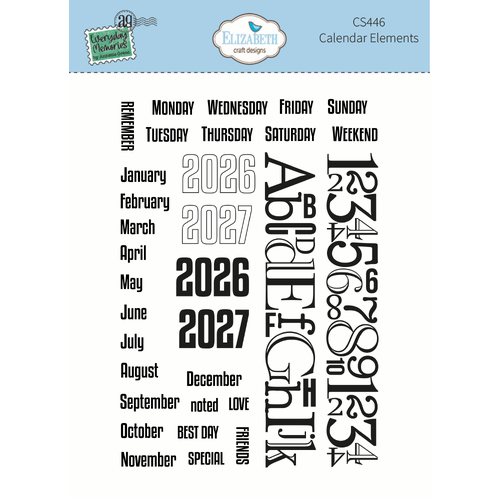 Elizabeth Craft Calendar Elements Stamp