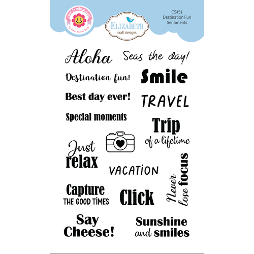 Elizabeth Craft Destination Fun Sentiments Stamp
