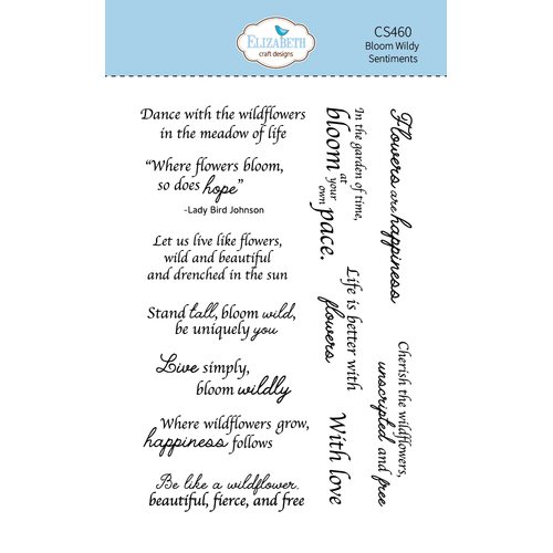 Elizabeth Craft Bloom Wildly Sentiments Stamp