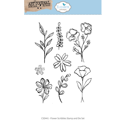 Elizabeth Craft Flower Scribbles Stamp And Die Set