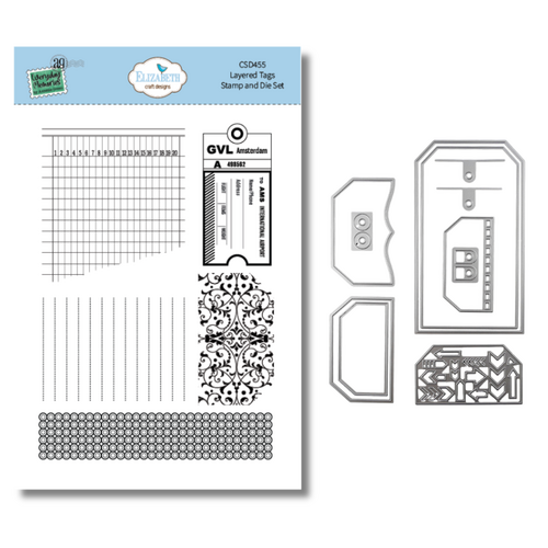 Elizabeth Craft Layered Tags Stamp and Die Set