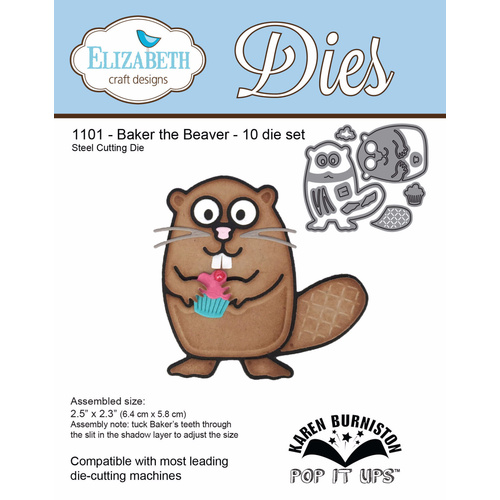 Elizabeth Craft Designs Die Baker the Beaver (10pc) by Karen Burniston Characters