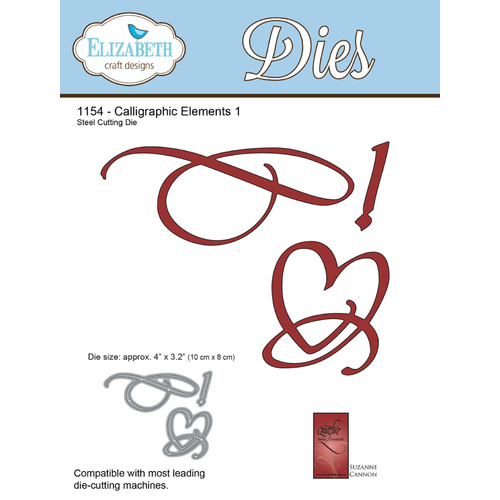 Elizabeth Craft Designs Die A Way With Words Calligraphic Elements 1 by Suzanne Cannon