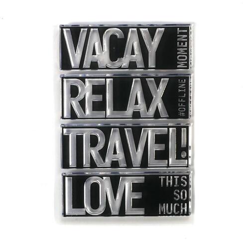 Elizabeth Craft Block Words Travel Stamp