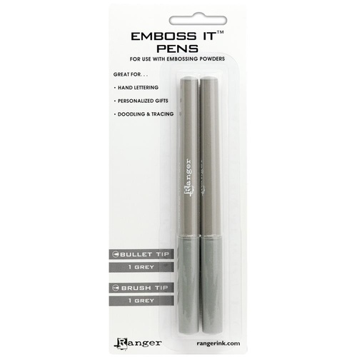 Ranger Emboss-It Pens Grey Brush & Grey Bullet 2pk