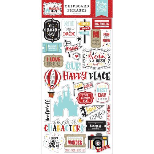 Echo Park A Magical Place Phrases Chipboard Stickers