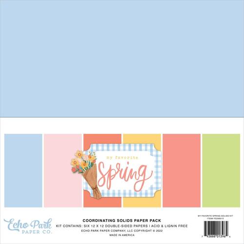 Echo Park My Favorite Spring 12" Solids Paper Pack