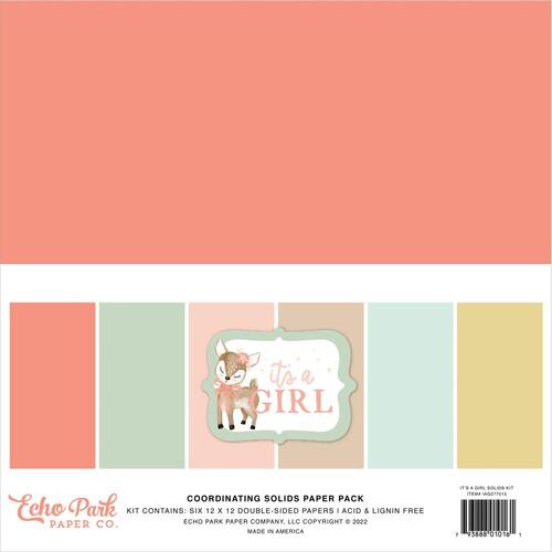 Echo Park It's a Girl 12" Solids Paper Pack