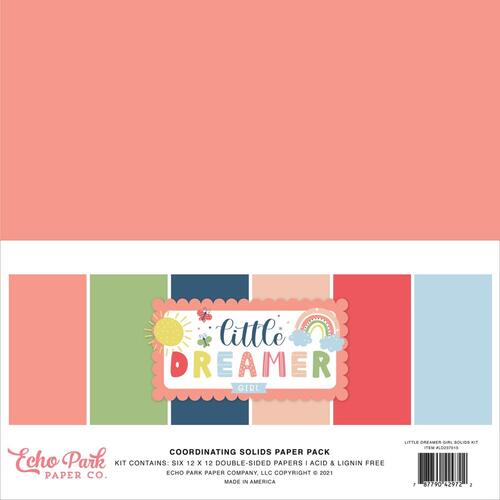 Echo Park Little Dreamer Girl 12" Solids Cardstock Collection Pack