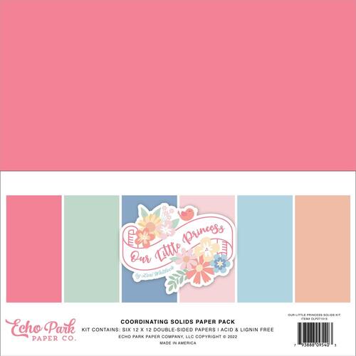 Echo Park Our Little Princess 12" Solid Cardstock Pack