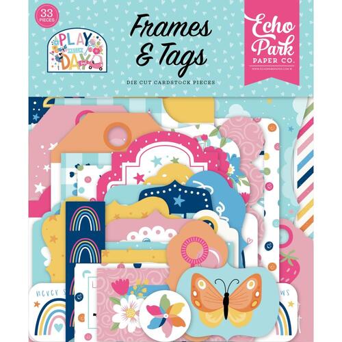 Echo Park Play All Day Girl Ephemera Frames & Tags