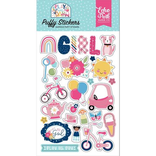 Echo Park Play All Day Girl Puffy Stickers